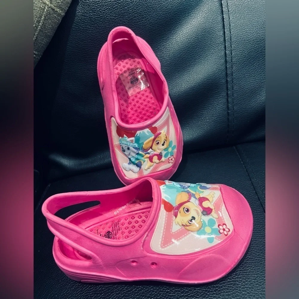 PAW PATROL Slip On Rubber Shoes Clog size M (7/8) Girls